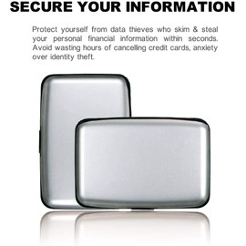 IMAGILIVSPAS RFID Blocking Credit Card Protector Aluminum ID Case Hard Shell Business Card Holders Metal Wallet for Men or Women (Pack of 1) (Silver)