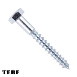 TERF® M8 X 100mm Coach Screws Hex Head M8 (8mm) X 100mm Wood Masonry Brick Concrete Wall Fixing Lag Screw Bolts for Aerial Satellite Dish TV Bracket Fence Shelves Mounting Decking - Pack of 10