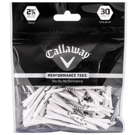 Callaway 070021500082 Golf Tees Plastic Tee Performance Tees 70mm Pack of 30 Neon White
