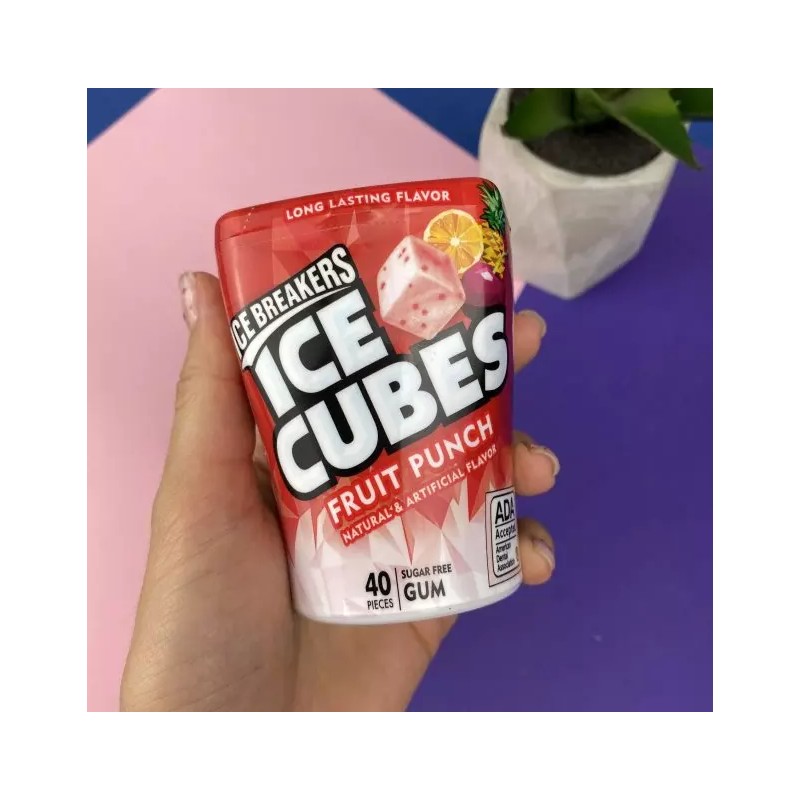 ICE BREAKERS Ice Cubes, Fruit Punch, Sugar Free, 40 Piece