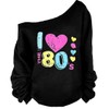 MAGICMK 80s Outfit for Women,Off Shoulder Long Sleeve,80s Outfit Sweatshirt