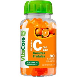 Vitamina C con Zinc – 90 Gomitas Frutales | Suplemento Alimenticio | Fácil de Masticar, Deliciosas y Prácticas