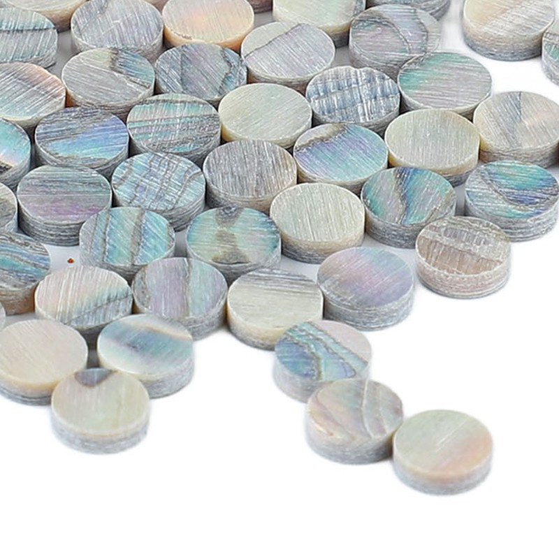 100Pcs Fretboard Dots Natural Abalone Shell Bright Color Round Guitar