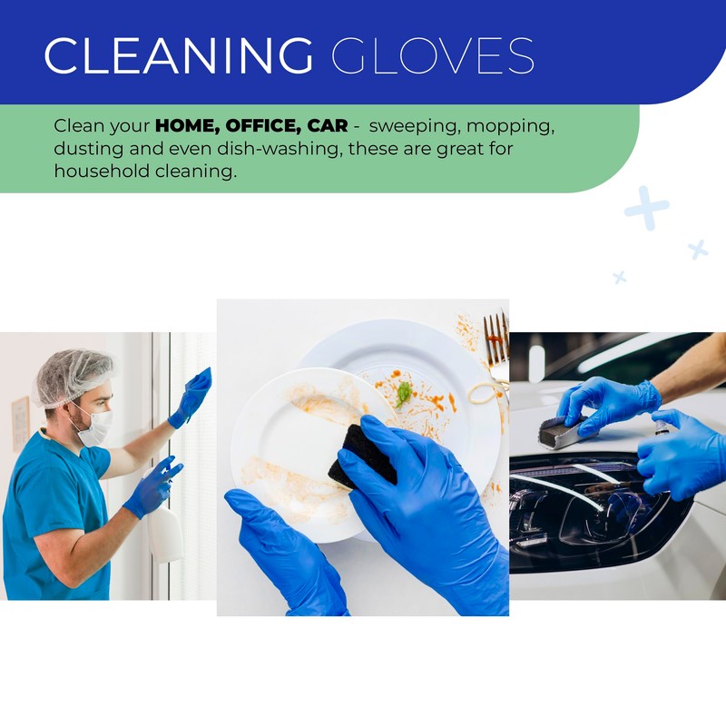 K-MART Gloveman Blue Nitrile Disposable Gloves (Box of 100) (Large)
