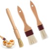 3 PCS Pastry Brushes,Wooden Durable Cooking Brush for Baking, BBQ