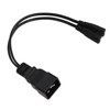 Dual IEC320 C7 to C20 Cord Universal Y Power Splitter