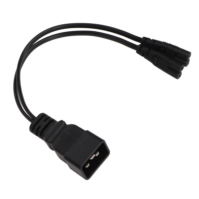 Dual IEC320 C7 to C20 Cord Universal Y Power Splitter