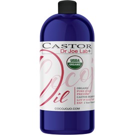 Castor Oil 32 oz USDA Organic Certified Cold-Pressed, 100% Pure, Hexane-Free Castor Oil - Ricinus Communis Moisturizing For Dry Skin Hair Care Eyelash