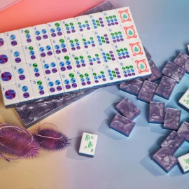 PANDATIME Ready to Ship Elite Class American Mah-Jongg Game 160 Engraved Tiles with Pushers and Racks for Friends Reunion Game NewColor: rw1001-pd02-pink