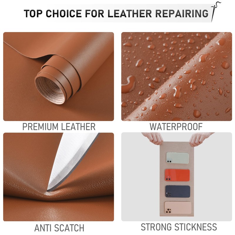 YAFLC Self Adhesive Leather Repair Tape Kit, 4"x 63" Leather