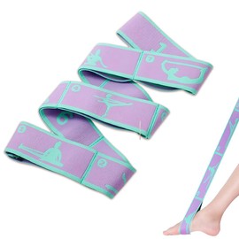 VYIBPDY Yoga Stretching Strap, Yoga Stretch Gurt mit 8 Schleifen,yoga gurt,pilates zubehör,spagattrainer,stretching band für Pilates, Tanz, Gymnastik, Effektives Dehnung