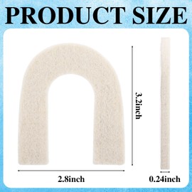 Pangda 24 Pcs Horseshoe Heel Pads for Feet Shoes Adhesive Wool Felt Cushion Pads for Women Men Reduce Heel Spur Relief Pressure Comfort Wear Universal One Size Fits All, 1/4 Inch Thick