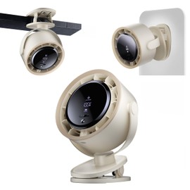 SP Space Player Portable Clip on Fan Battery Operated, Small Powerful 100 Speed Quiet 360° Rotate, USB Rechargeable Mini Personal Cooling Fan for Desk Table Home Office Stroller Camping - Ivory