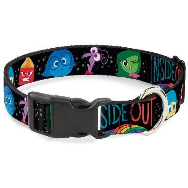 Buckle-Down Plastic Clip Collar - INSIDE OUT/Emotion Expressions/EVERY DAY IS FULL OF EMOTIONS - 1" Wide - Fits 15-26" Neck - Large