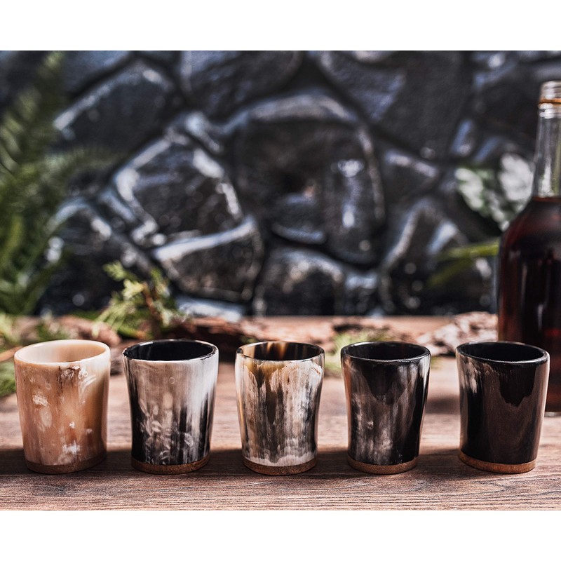 Norse Tradesman Ox-Horn Shot Glass Set (5) - 2 oz