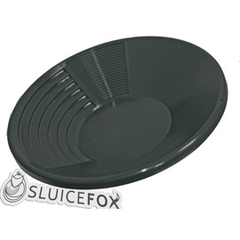 Sluice Fox Gold Pan with Dual Riffle Set; batea para oro Spiral Gold Finishing pan; Dual Riffle Gold Rush Prospecting Supplies for Your Gold panning kit Black