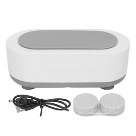 Jewelry Cleaner Machine Mini Ultrasound Cleaner Rechargeable Oval Multifunctional Cleaning Machine for Watch Glasses Ring White