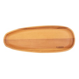 K-UNING Tray, Wooden Plate, Sushi Plate, Japanese Simple, Wooden Plate, Natural Wood (Wooden Tray D)