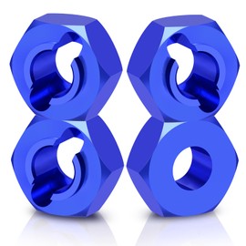 JGGZONE 4PCS Aluminum Wheel Hex Hub Extenders Adaptor Combiner Coupler RC Wheel Hex Drive Adapter Compatible with Losi 1/24 Micro-B 2WD Buggy Upgrade Parts (Blue)