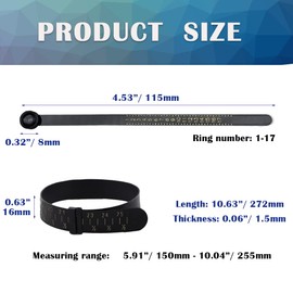 HayEastdor 2PCS Ring and Bracelet Sizer Measuring Tool Black Reusable Universal Ring Size Guage for Fingers and Bangle Sizing Tool for Jewelry Measurement HE008-B