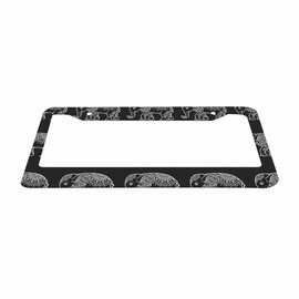Nicokee Decorative License Plate Frame Mandala Elephant Design Car Tag Frame Aluminum Auto License Plate Holder for Men Women