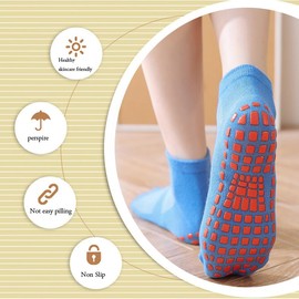 SZETOSY Yoga Socks with Grips for Women and Men, 4 Pairs Non-Slip Pilates Socks for Barre, Dance, Ballet, Workout with Arch Support, colourful