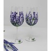 Hand Painted Wine Glasses - Purple Lavender (Set of 2)