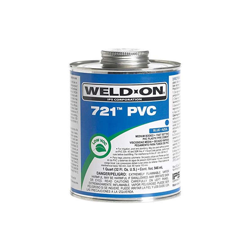 Weld-On 10161 721 PVC Medium-Bodied High Strength Solvent Cement -