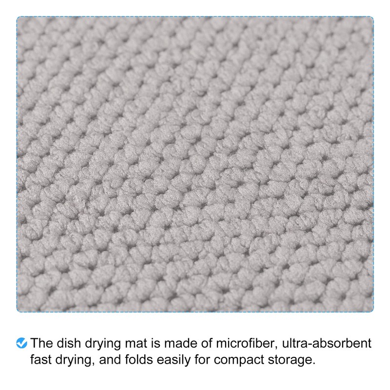 sourcing map Microfiber Dish Drying Mat, 15.75" x 11.82" Dishes