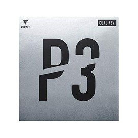 VICTAS P3V CURL P3V OX 220020 Table Tennis Rubber, Granular Rubber, Curl, Black 1.5