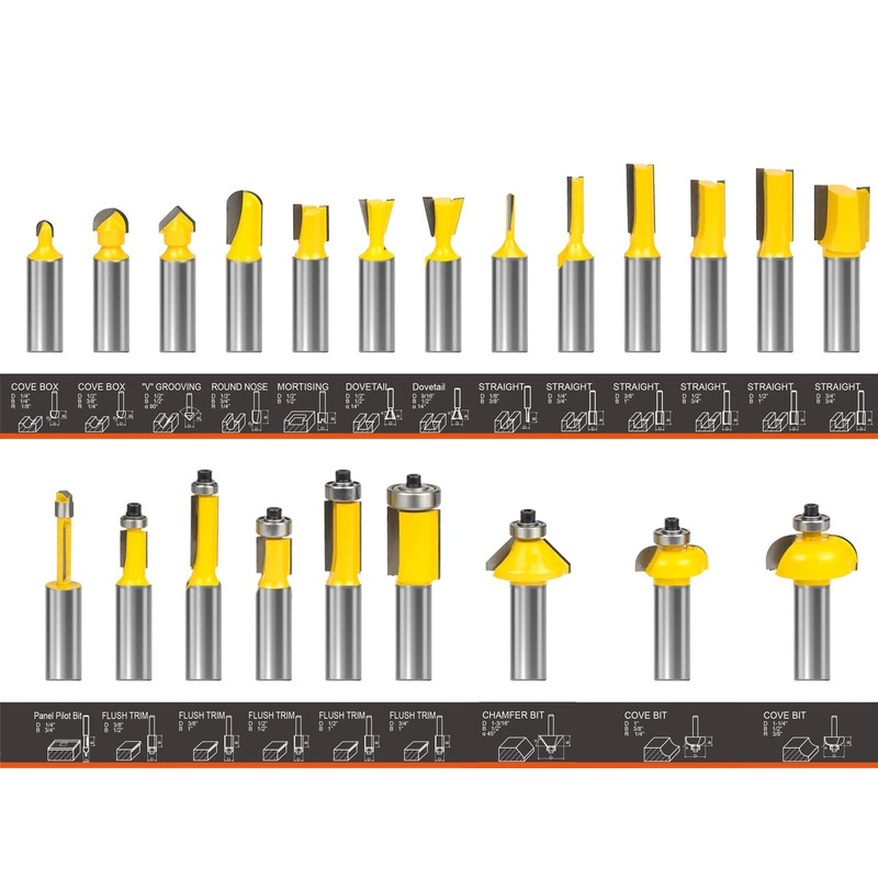 Router Bits Set 1/2 Shank - BAIDETS 35 PCS Router