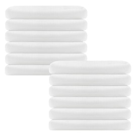 Linteum Textile Supply White Bed Sheets Premium Flat Sheet 250 Thread Count Comfy Breathable & Cooling Top Sheets for Spas & Massage, Home, Hotels & Rental Properties (12 Pack, 66x115 Inches)