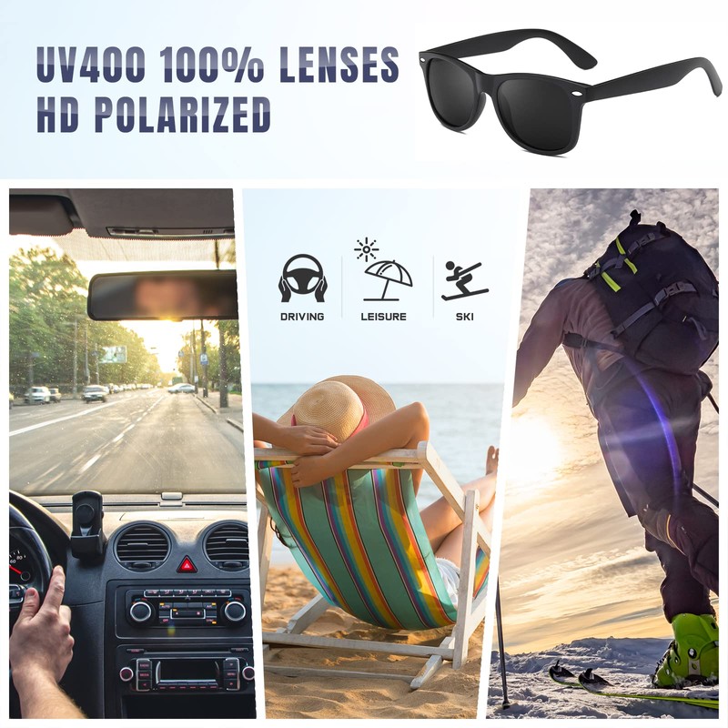 Sunglasses Men-Ultra Light Rectangular Polarized Sunglasses for Women, UV400 Protection,