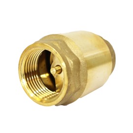 CMI Inc 1 Inch Brass Spring Check Valve,1 in. X 1 in. FNPT,200 WOG,Backflow Preventer,For Tankless Water Heater,Pressure Pumps,Boilers,and HVAC Systems (1 inch)