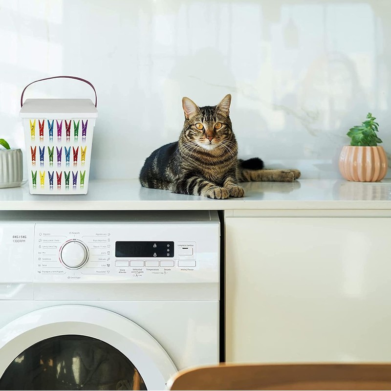 eMKay® Plastic 5Lt Peg Design Pegs Storage Box Container Caddy