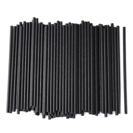 ALINK 100 Black Paper Straws, Biodegradable Disposable Drinking Straws Bulk for Halloween Party Supplies, Birthday, Wedding, Bridal/Baby Shower and Holiday Celebrations