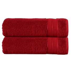 Elegant Comfort Three Line Popcorn Towel Set for Bathroom 27 x 54 inches, Premium Hotel Quality 2-Pack Bath Towels, 100% Turkish Cotton, Soft and Durable, Quick Dry and Highly Absorbent, Burgundy