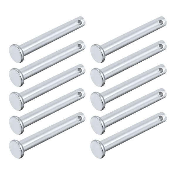 METALLIXITY Clevis Pins (6mmx40mm) 20Pcs, Single Hole Flat Head Carbon