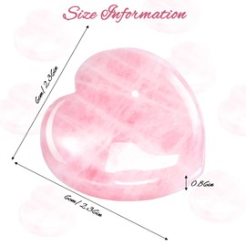 Sdfvsdg 60mm Rose Heart Quartz Crystals Large Pink Love Heart Healing Crystals Natural Polished Heart Shaped Gemstone Heart Carved Gem Meditation Stone for Women Home Decor