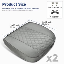 West Llama Velvet Front Car Seat Cover Protector Soft and Comfortable Bottom Seat Cover Fits 95% of Vehicles,Wrapping Around The Bottom(2PC-Gray)