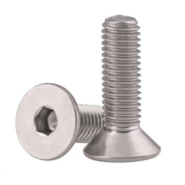 M5 x 20mm Flat Head Socket Cap Screws Countersunk Bolts, Stainless Steel 18-8 (304), Bright Finish, DIN 7991, Allen Socket Drive, 50 PCS
