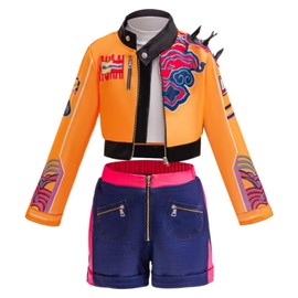 Tangsenyu Kids Rumi Costume for Girls Pop Singers Outfit Include Jacket T-shirt and Shorts