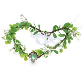 KEUKORZ Fairy Flower Crown Elf Leaf Crown Floral Headband for Women