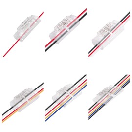 Transparent Wire Connectors Kit 20 PCS, No Wire Stripping Electrical Connectors for AWG 20-22 Wires, Quick Low Voltage Wire Connectors