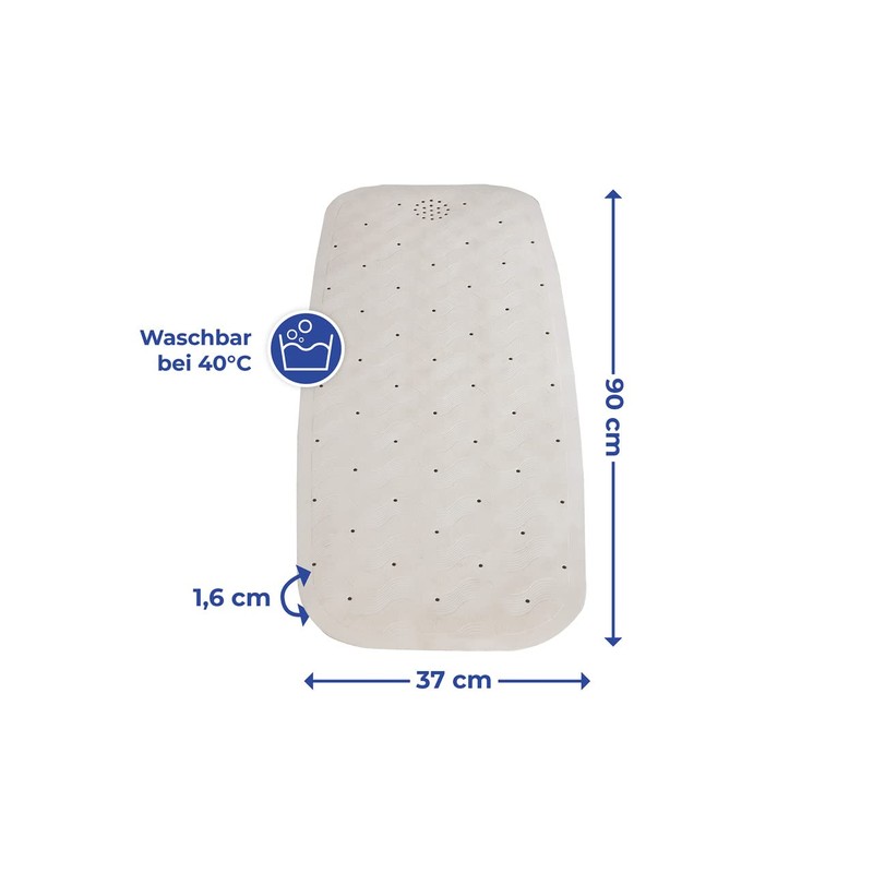 Maximex Bathtub mat Natural Rubber Beige, 37 x 90 cm