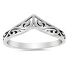 Filigree Celtic Chevron Thumb Ring 925 Sterling Silver Victorian Band