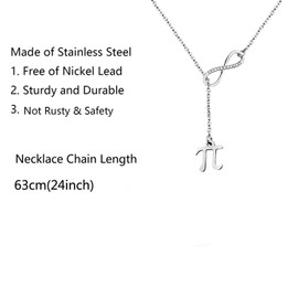 Greece Letter Pi Sign Infinity Charm Bracelet Back to School Gift (necklace)