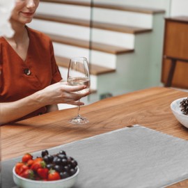 MIQIO® Design Table Runner Made of 100% Organic Cotton, 40 x 150 cm, Sustainable and Oeko-Tex Certified, Fabric Table Runner, Elegant Tablecloth, Light Grey