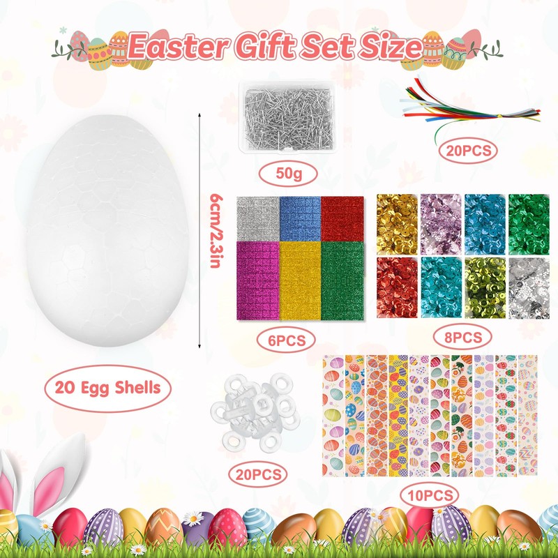 Aitsite Easter Eggs Decorations Easter Eggs Styrofoam Craft Set 20
