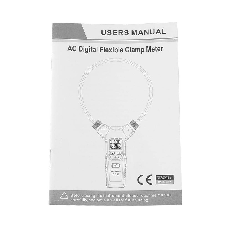 Flexible Clamp Meter, Walfront PEAKMETER PM2019A/PM2019S Handheld Digital Flexible Clamp